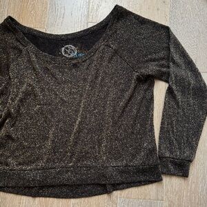 Planet Blue Shimmer Sparkle Top Sweater